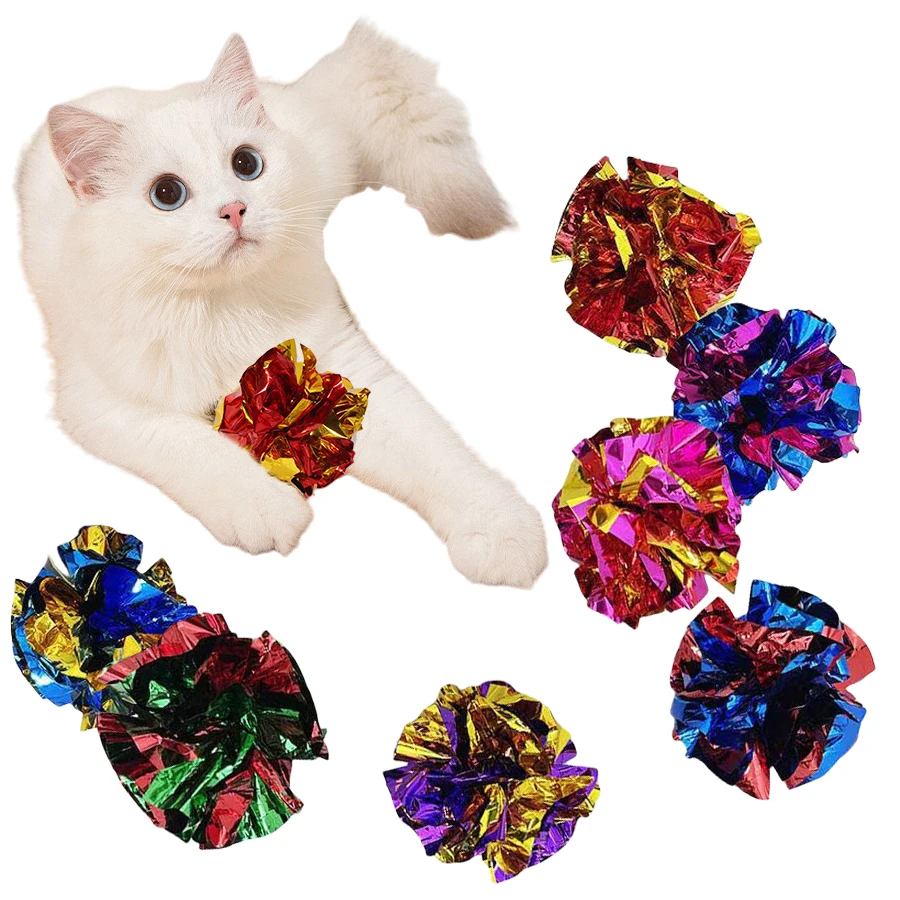 Laser Pointer Cat Toy Automatic - 5/10 Stuks Crinkle Ball Kattenspeelgoed met